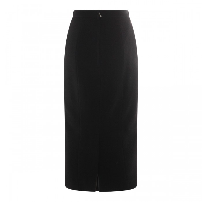 BLACK WOOL MIDI SKIRT 2