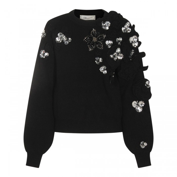 BLACK WOOL KNITWEAR