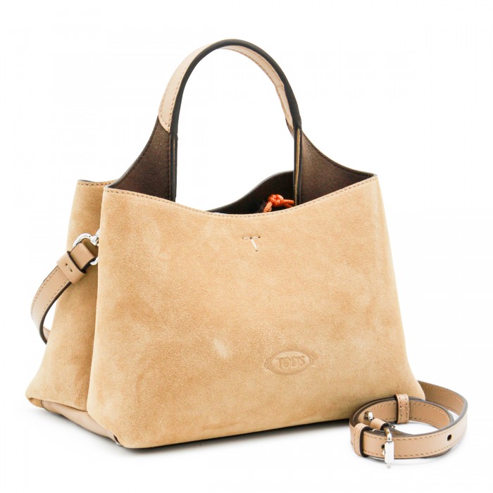BEIGE SUEDE TOP HANDLE BAG 2