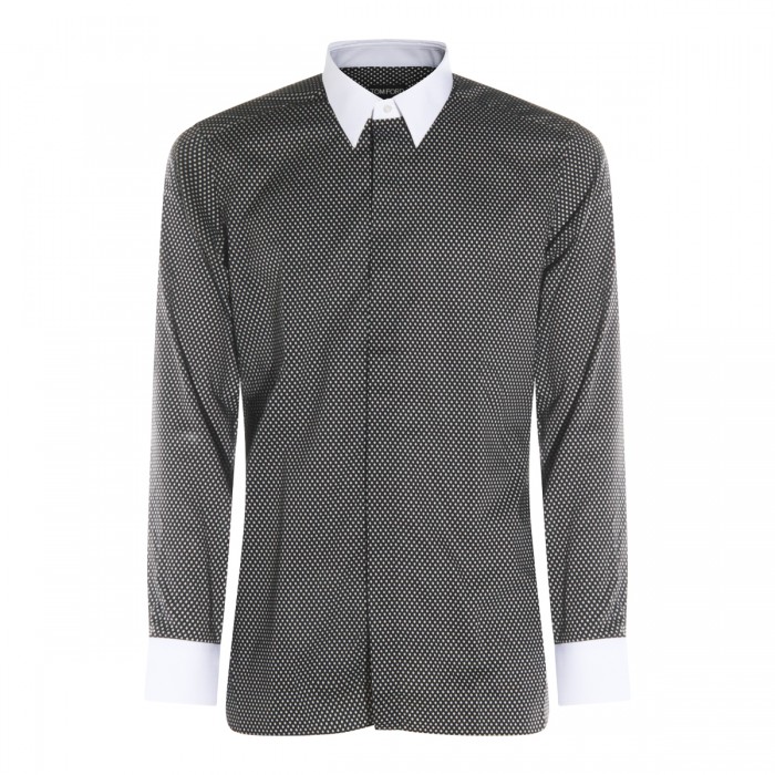 BLACK AND WHITE COTTON SHIRT