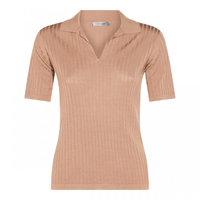 BEIGE VISCOSE POLO SHIRT