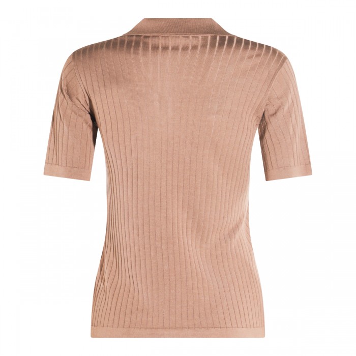 BEIGE VISCOSE POLO SHIRT 2