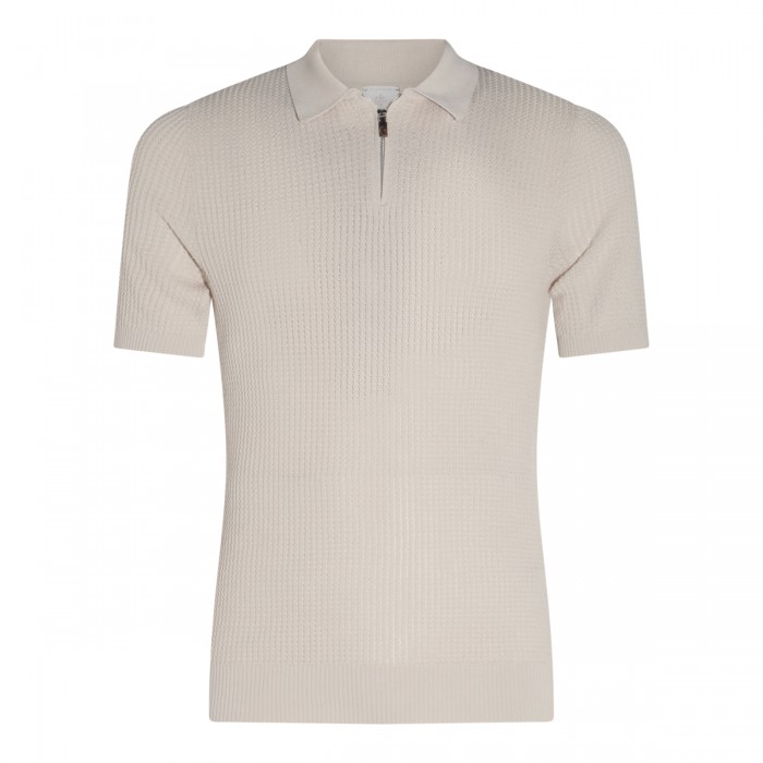 CAMEL COTTON POLO SHIRT
