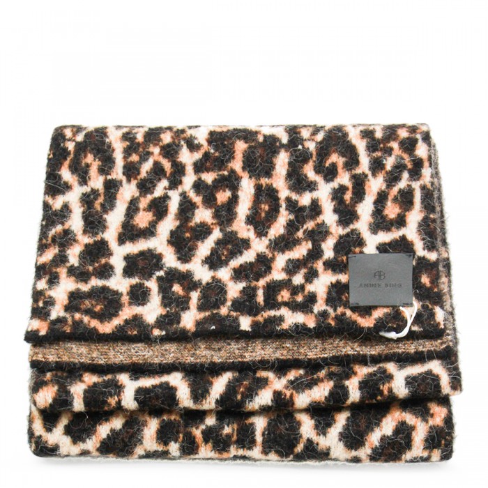 LEOPARD WOOL SCARF