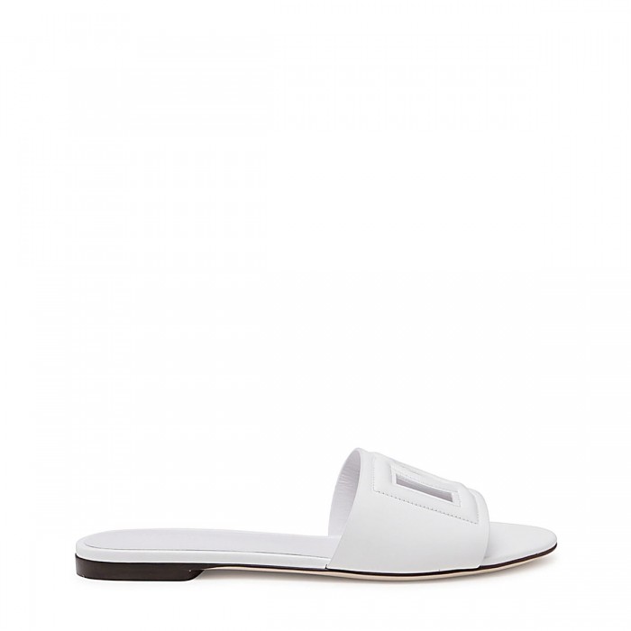 WHITE LEATHER MILLENIALS FLATS