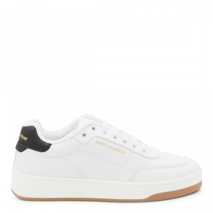 WHITE AND BLACK LEATHER...