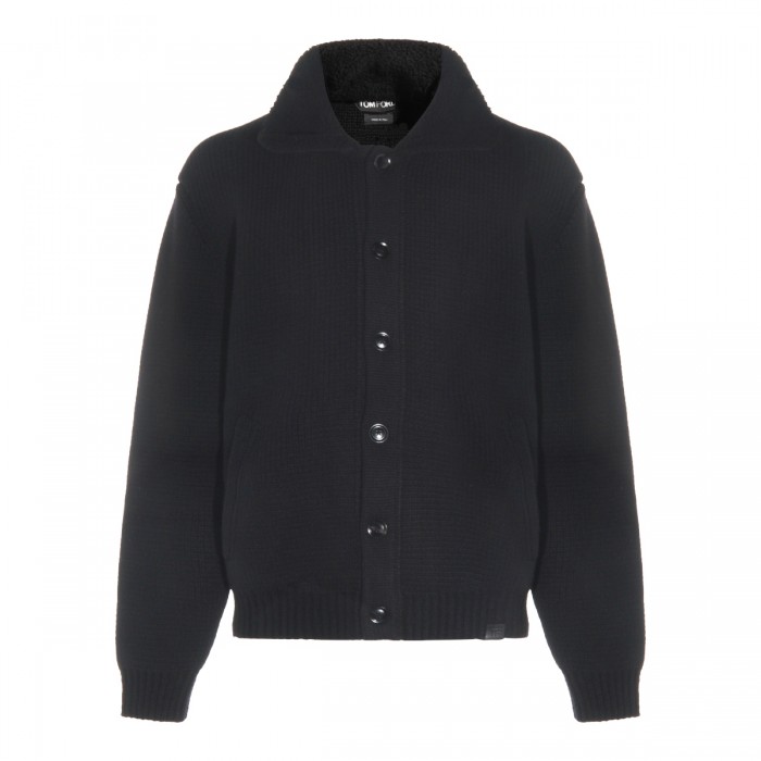 BLACK CASHMERE CASUAL JACKET