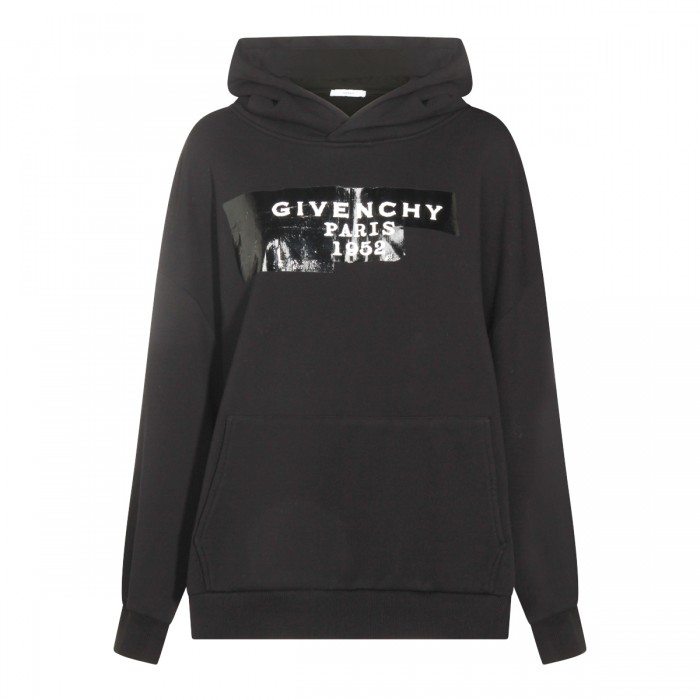 BLACK COTTON SWEATSHIRT