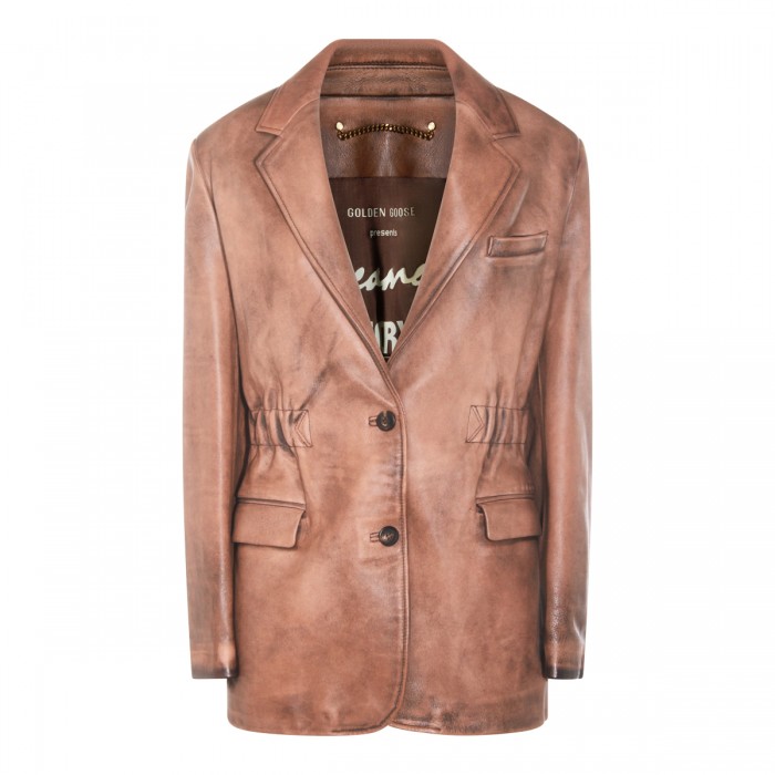 BROWN VISCOSE BLAZER