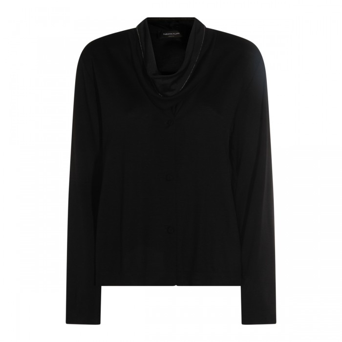 BLACK VISCOSE TOP