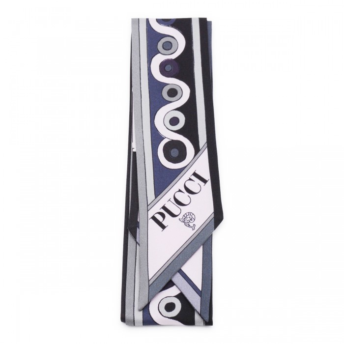 BLACK AND BLUE SILK SCARVES