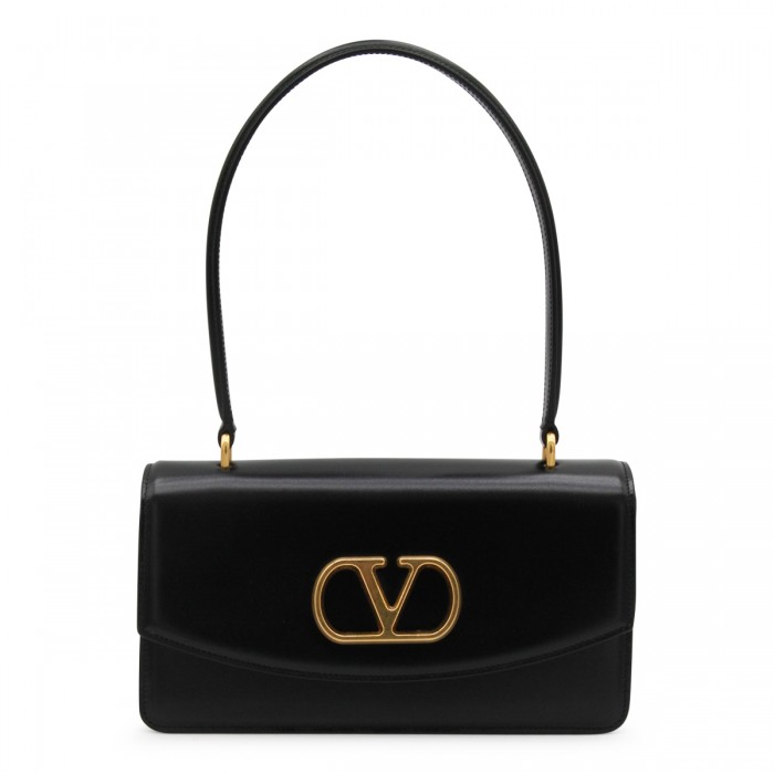 BLACK LEATHER SHOULDER BAG