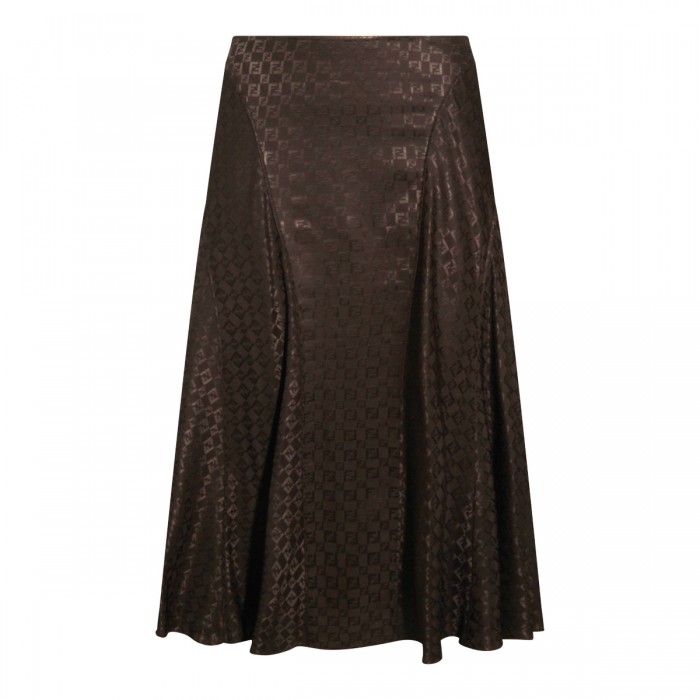 BROWN SILK SKIRT