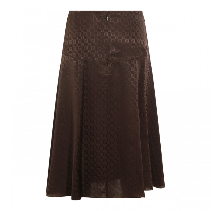 BROWN SILK SKIRT 2
