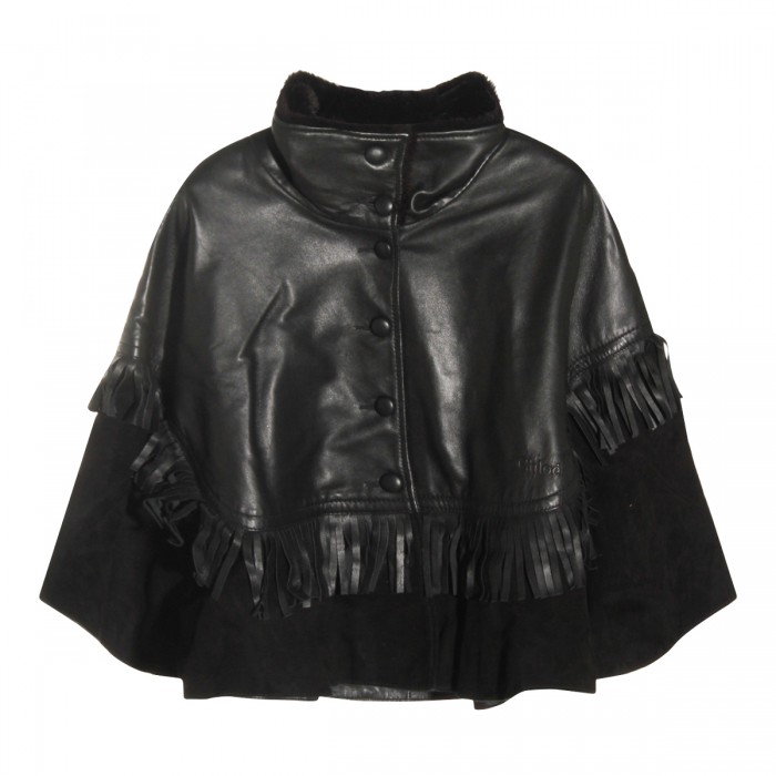 BLACK LEATHER CAPE