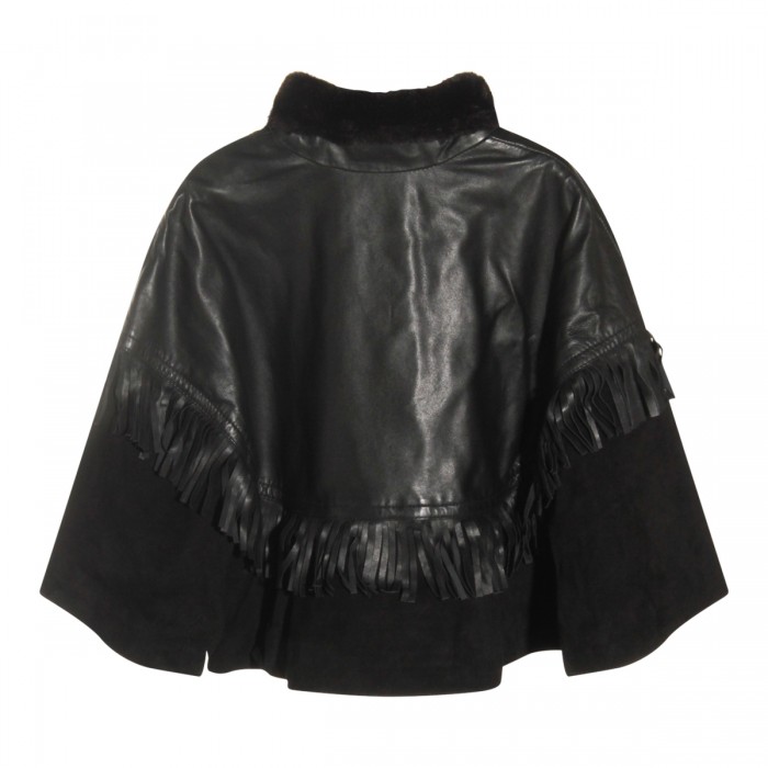BLACK LEATHER CAPE 2