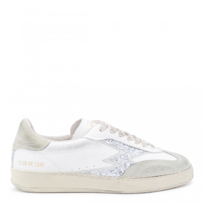 SILVER AND WHITE LEATHER...