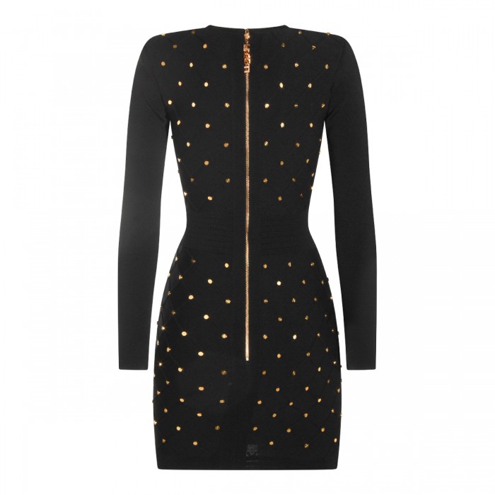 BLACK VISCOSE MINI DRESS 2