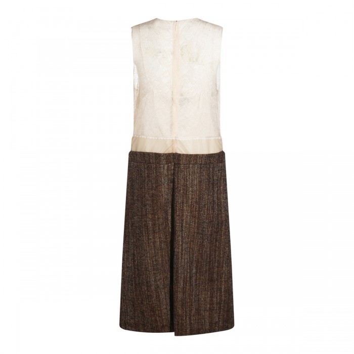 BEIGE AND BROWN WOOL DRESS 2