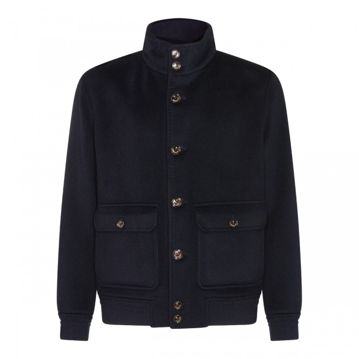 BLUE CASHMERE CASUAL JACKET