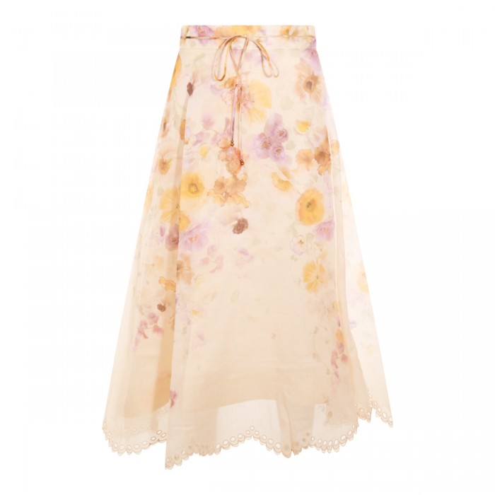 LIGHT ORANGE LINEN SKIRT