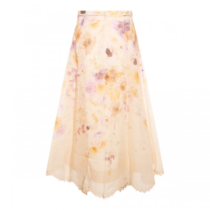 LIGHT ORANGE LINEN SKIRT 2
