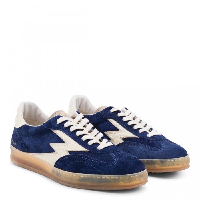 NAVY LEATHER SNEAKERS 2