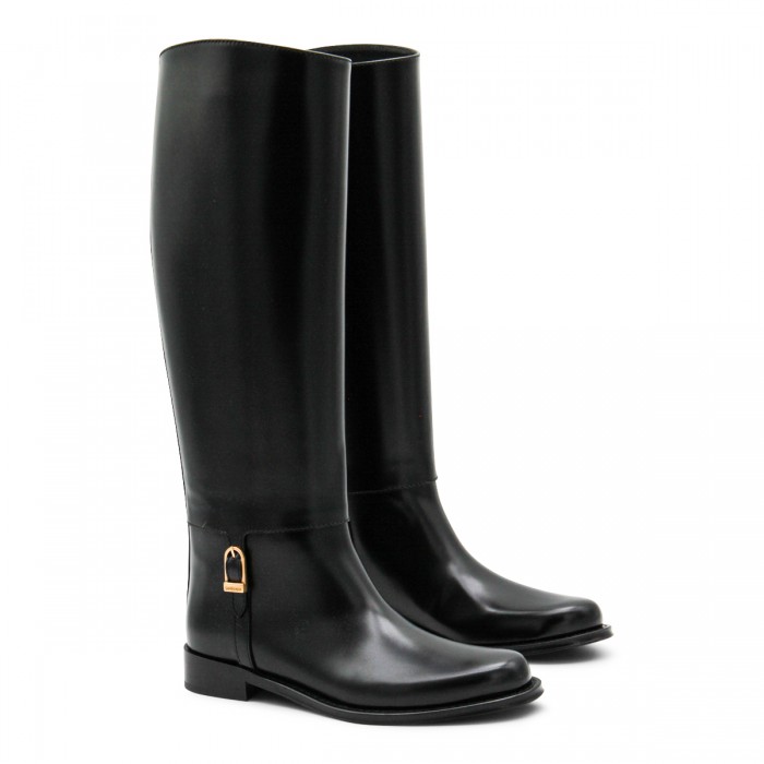 BLACK HORNY LEATHER BOOTS 2