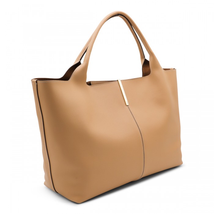 CAMEL LEATHER TOP HANDLE BAG 2