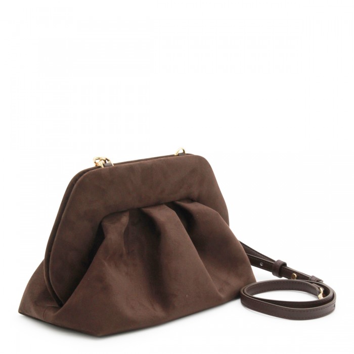 BROWN SUEDE TIA CLUTCH 2