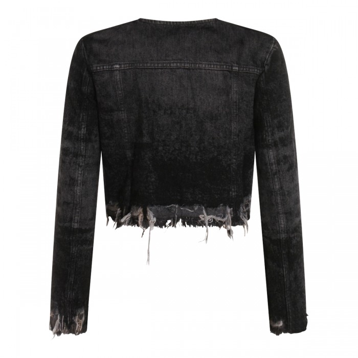 BLACK COTTON DENIM JACKET 2