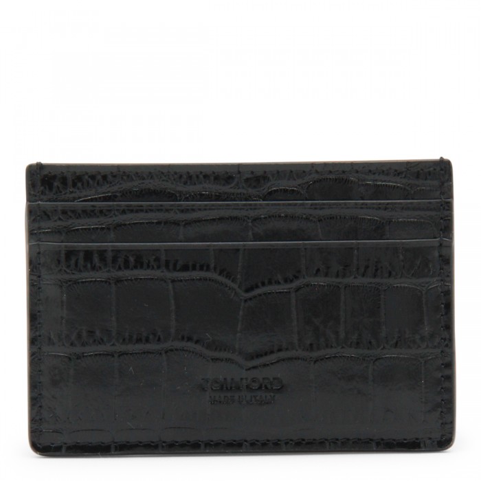 BLACK LEATHER CARD HOLDER
