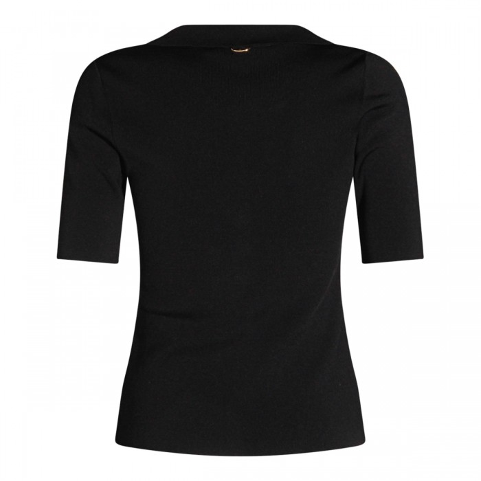 BLACK VISCOSE POLO SHIRT 2