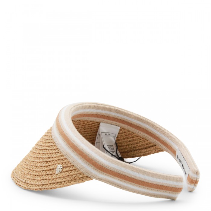 NATURAL AND WHITE RAFFA HAT 2