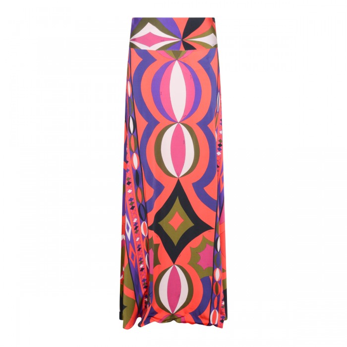 MULTICOLOR SILK MAXI SKIRT