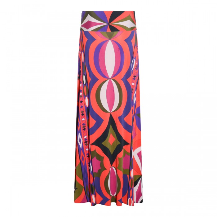MULTICOLOR SILK MAXI SKIRT 2