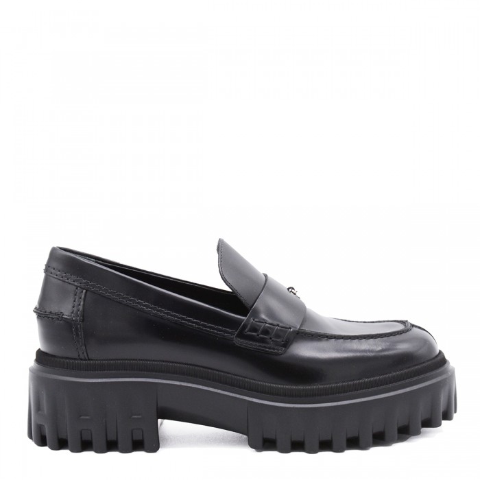 BLACK LEATHER LOAFERS