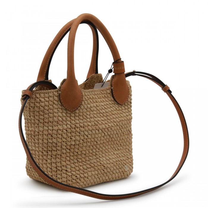 BEIGE RAFFIA SATCHEL 2