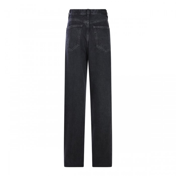 BLACK COTTON DENIM JEANS 2