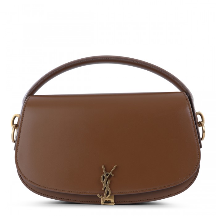 BROWN LEATHER VOLTAIRE...