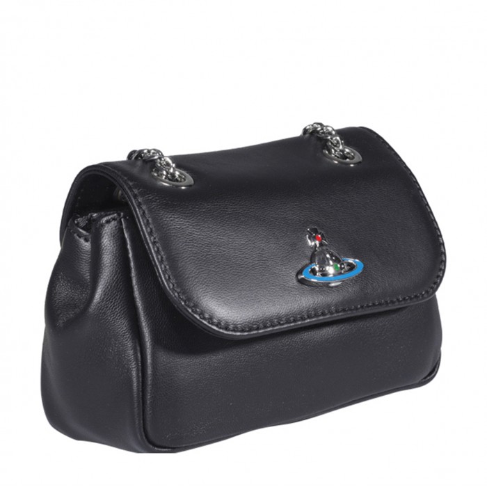 BLACK LEATHER SHOULDER BAG 2