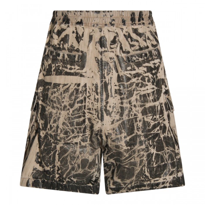 BLACK AND BEIGE COTTON SHORTS 2