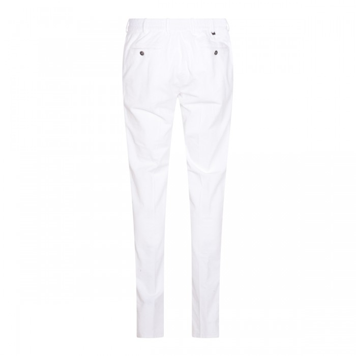 WHITE VIRGIN WOOL SLIM PANTS 2