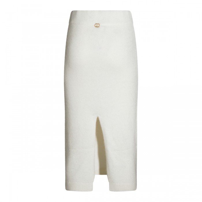 WHITE VISCOSE MIDI SKIRT 2
