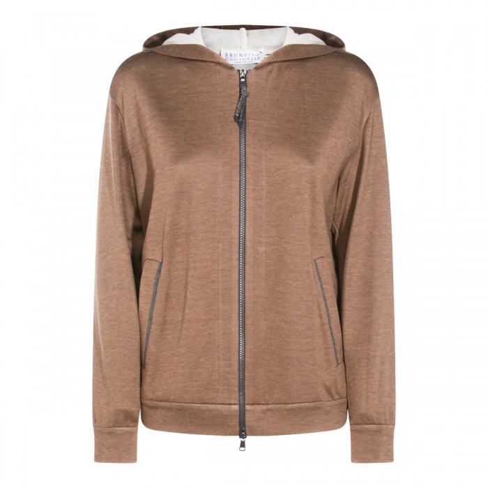 BROWN COTTON SWEATSHIRT