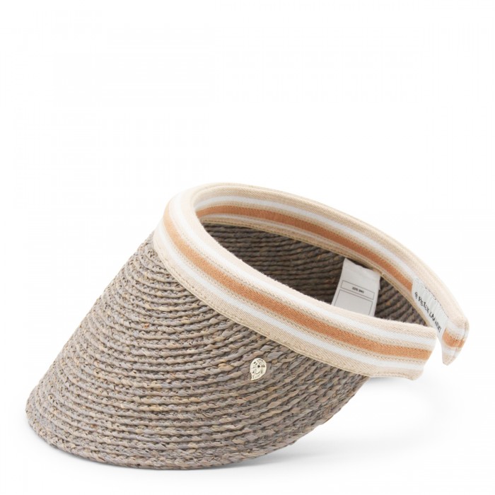 GREY AND BEIGE RAFFIA HAT 2