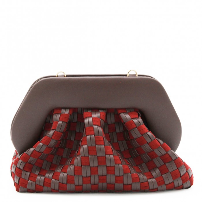 EBONY AND RED TIA CLUTCHES