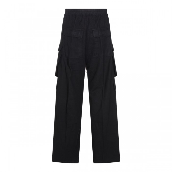 BLACK DOUBLE CARGO JUMBO PANTS 2