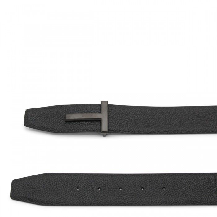 BLACK LEATHER T BELT 2