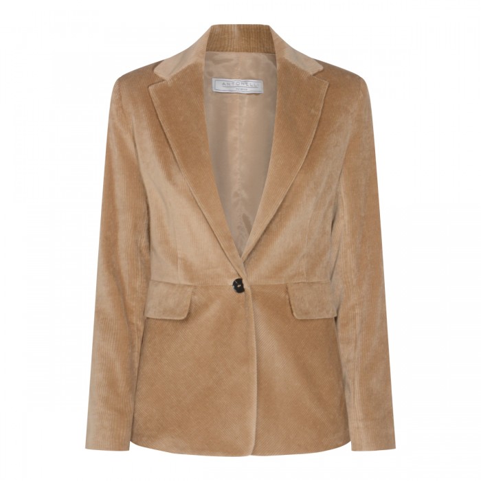 BEIGE COTTON GRUMELLO BLAZER